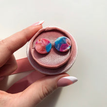 Load image into Gallery viewer, Pink Marble Tortoise Shell Studs