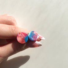 Load image into Gallery viewer, Pink Marble Tortoise Shell Studs