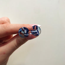 Load image into Gallery viewer, Ocean Marble Tortoise Shell Stud Earrings