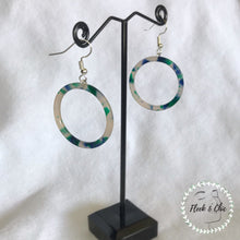 Load image into Gallery viewer, Ocean Tortoise Shell Hoop Earrings