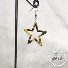 Load image into Gallery viewer, Traditional Tortoise Shell Star Silhouette Earrings