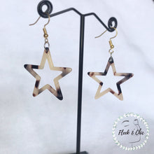 Load image into Gallery viewer, Blonde Tortoise Shell Star Silhouette Earrings