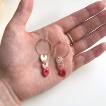Load image into Gallery viewer, Ombré Candy Heart Dangle Earrings