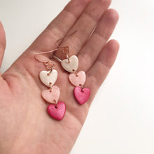 Load image into Gallery viewer, Ombré Candy Heart Dangle Earrings