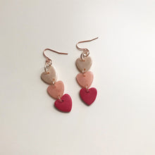 Load image into Gallery viewer, Ombré Candy Heart Dangle Earrings