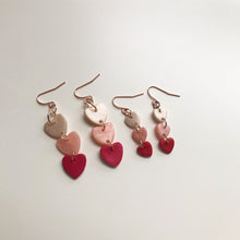 Load image into Gallery viewer, Ombré Candy Heart Dangle Earrings