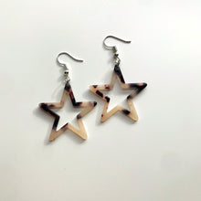 Load image into Gallery viewer, Blonde Tortoise Shell Star Silhouette Earrings