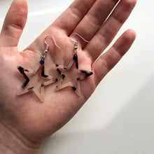Load image into Gallery viewer, Blonde Tortoise Shell Star Silhouette Earrings