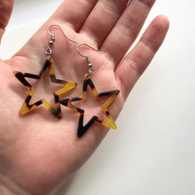 Load image into Gallery viewer, Traditional Tortoise Shell Star Silhouette Earrings