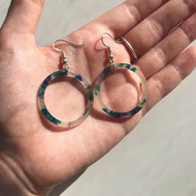 Load image into Gallery viewer, Ocean Tortoise Shell Hoop Earrings