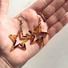 Load image into Gallery viewer, Traditional Tortoise Shell Star Silhouette Earrings