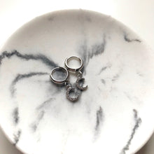 Load image into Gallery viewer, Crescent Moon Cubic Zirconia Crystal Huggie Hoop Earrings