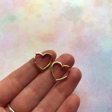 Load image into Gallery viewer, Gold Heart-Shaped Hoop Earrings