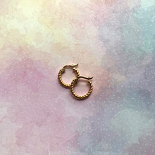 Load image into Gallery viewer, Gold Braided Hoop Earrings