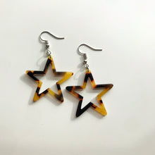 Load image into Gallery viewer, Traditional Tortoise Shell Star Silhouette Earrings