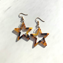 Load image into Gallery viewer, Traditional Tortoise Shell Star Silhouette Earrings