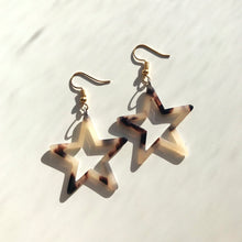 Load image into Gallery viewer, Blonde Tortoise Shell Star Silhouette Earrings