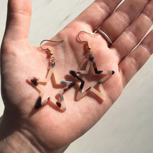Load image into Gallery viewer, Blonde Tortoise Shell Star Silhouette Earrings