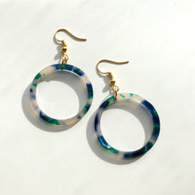 Load image into Gallery viewer, Ocean Tortoise Shell Hoop Earrings